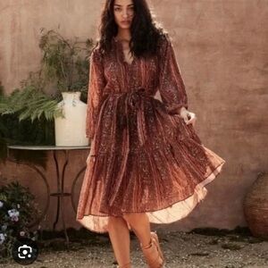 Doen Mountain Dress in Earth Mandevilla Vine Floral Print